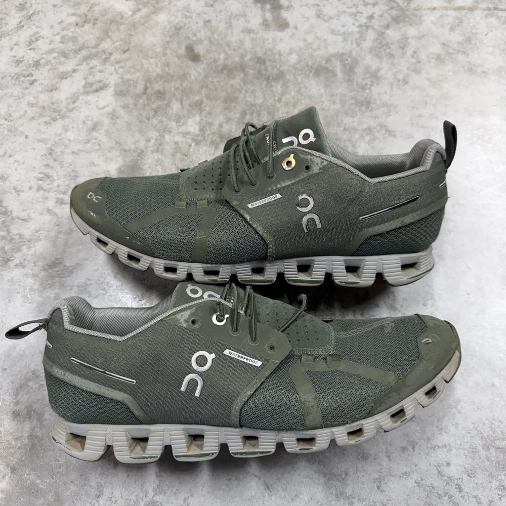 On Cloud Waterproof Shoes Mens Size 9 Green CloudTec Running Sneakers EU42.5