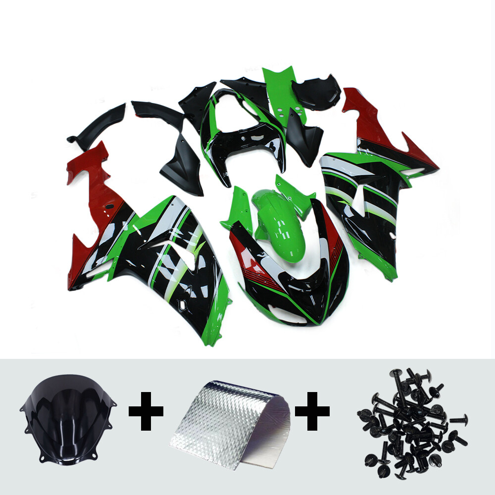Green Black Red Fairing Kit for Kawasaki Ninja ZX10R 2006 2007 ZX-10R Fairings