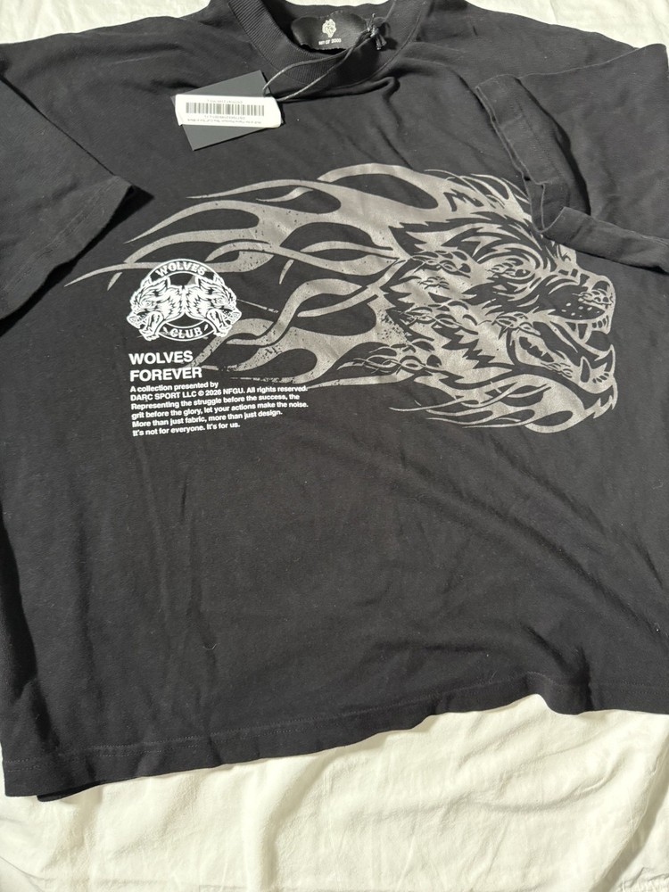 Darc Sport Wolf In Flames Black Shirt Large