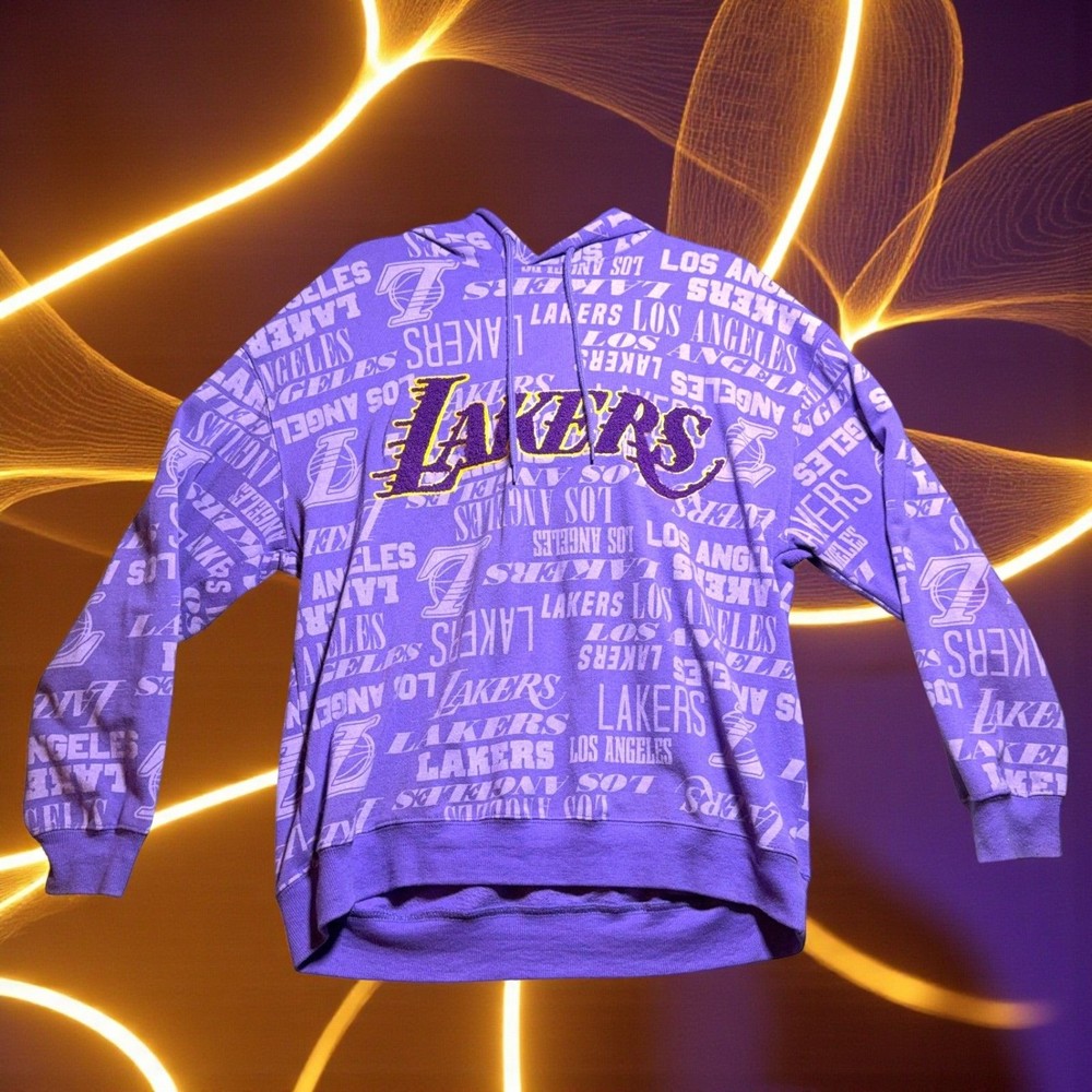 Lakers All Over Print Purple Pullover Hoodie Nba Official Licensed