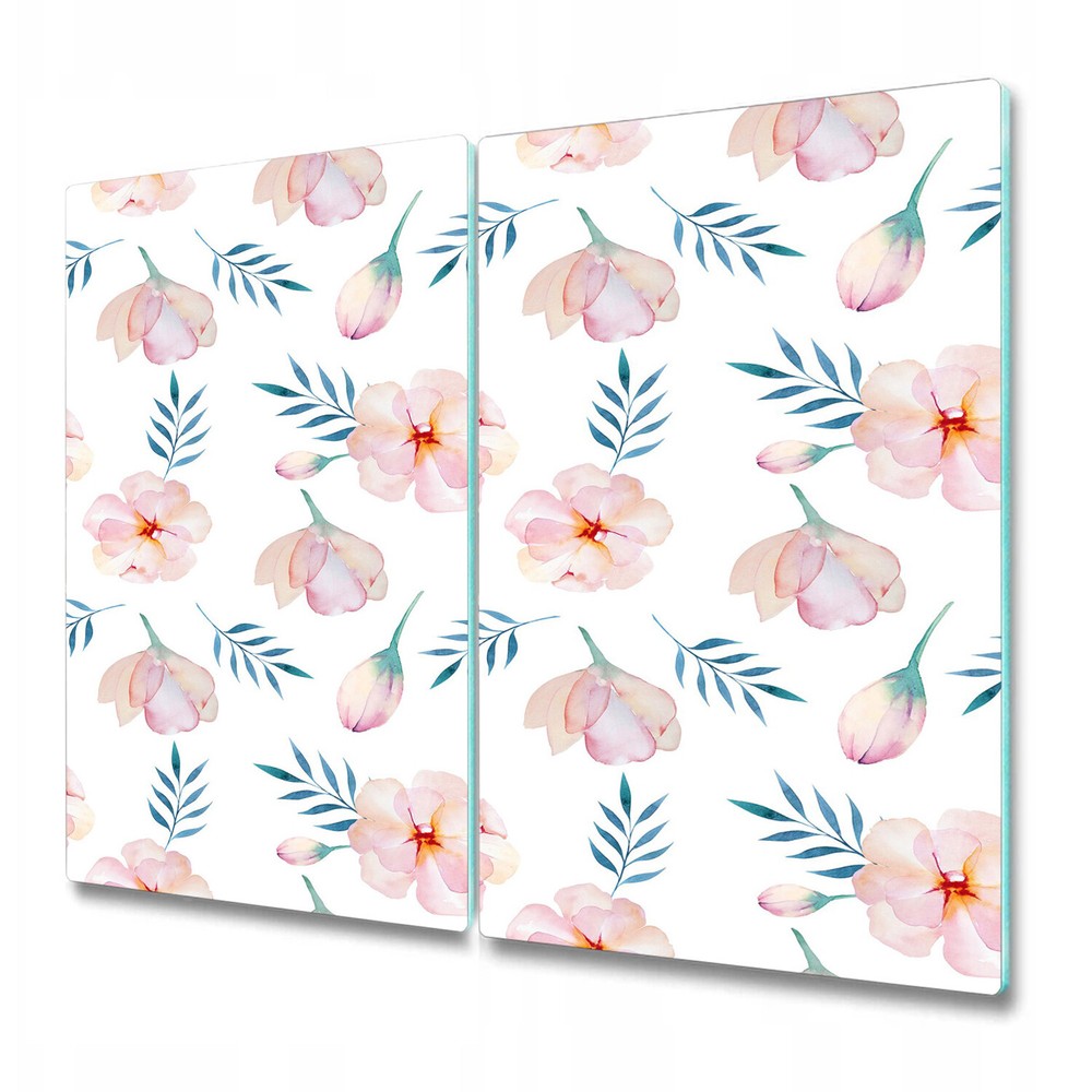 Glass Surface Protector Pink Spring Floral Watercolour flowers Petals 2x30x52