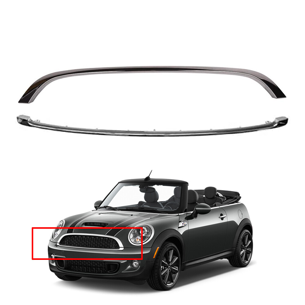 Chrome Hood Molding Grille Set Upper Lower for 2007-2015 Mini Cooper 2pc