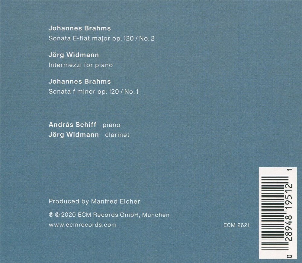 Jörg Widmann / András Schiff Johannes Brahms: Clarinet Sonatas New Cd