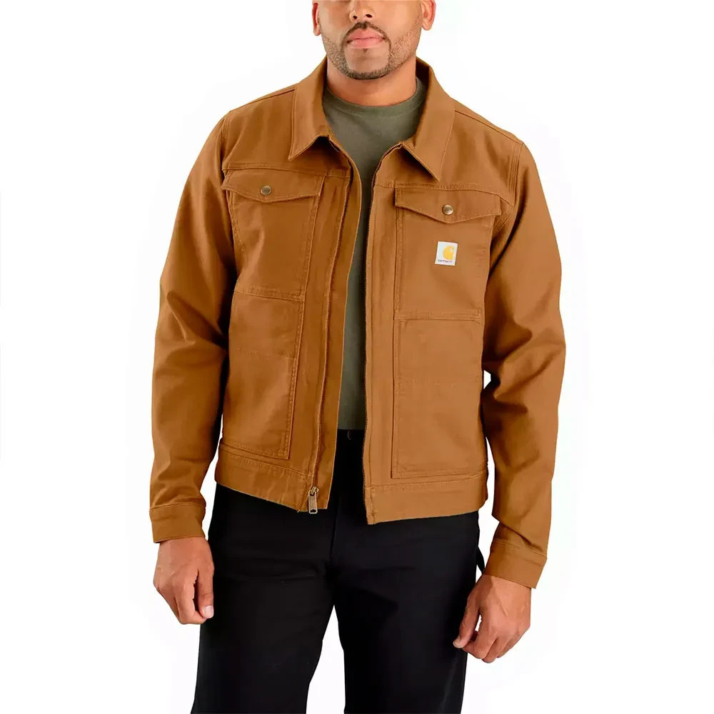 Authentic Carhartt Men's Brown Rugged Flex Duck Jacket - Brown