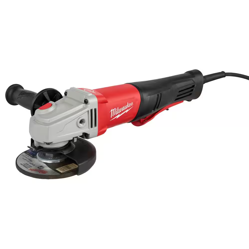 11 Amp 4.5-5 Inch Braking Angle Grinder with Paddle Switch