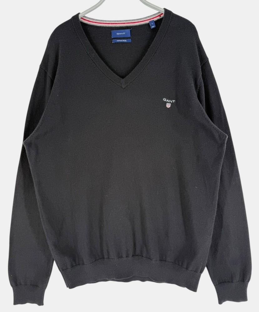 GANT Men 30% Wool V-Neck Jumper Pullover Sweater Size L