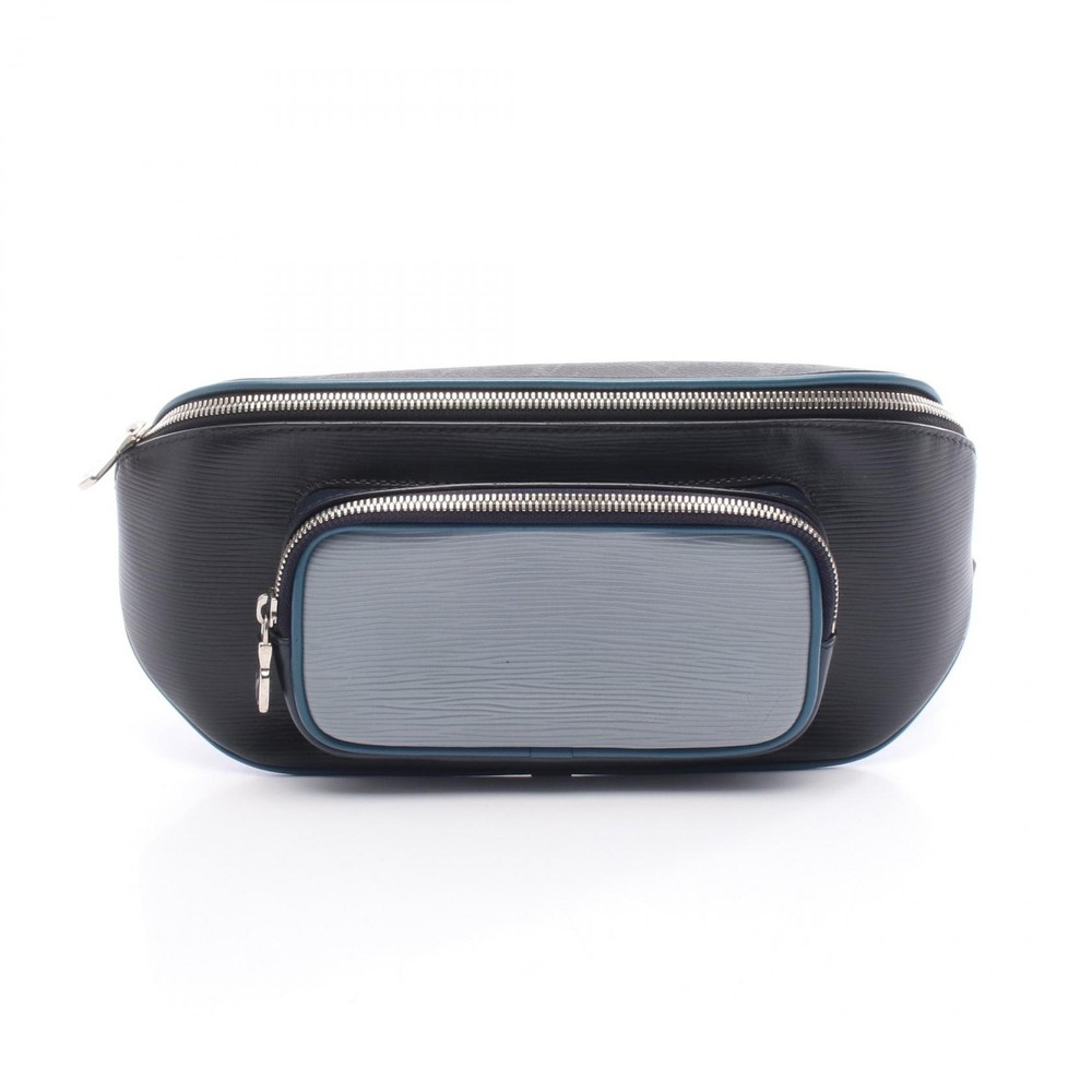 LOUIS VUITTON Bum bag M53420 Epi leather Monogram Eclipse Black Navy Used mens