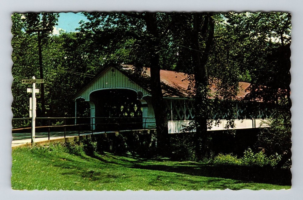 Ashuelot NH-New Hampshire, Covered Bridge Ashuelot, Vintage Postcard