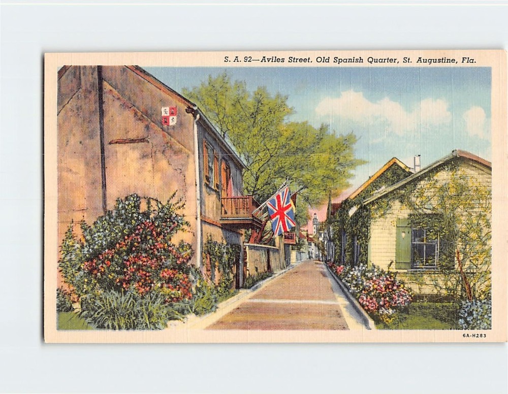 Postcard Aviles Street Old Spanish Quarter St. Augustine Florida USA