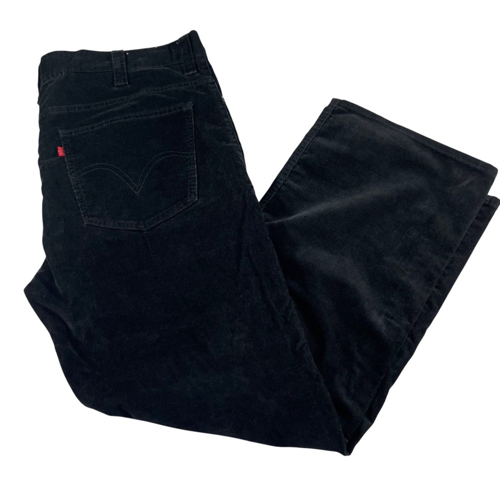 Vintage Y2K Levis Men 549 Low Loose Black Corduroy Pants Size 42x30 Baggy Skater
