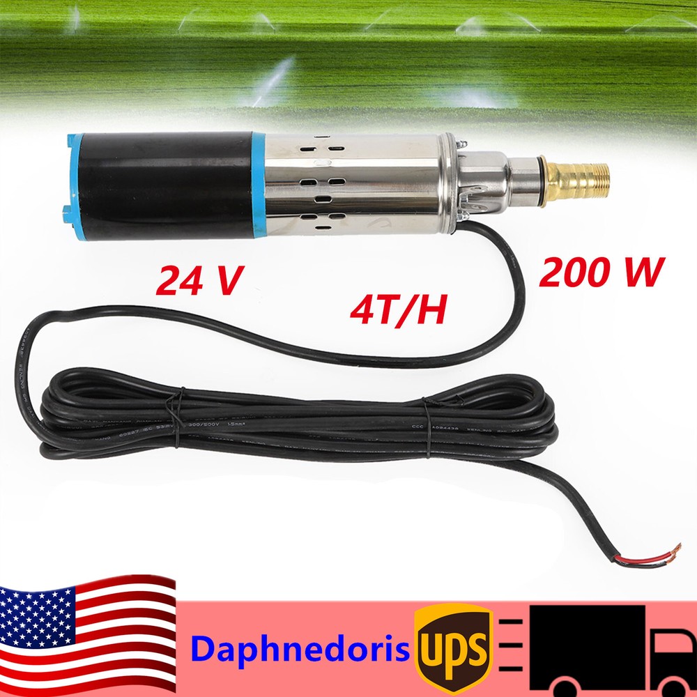 24V DC Solar Water Pump Submersible Deep Well Pump Garden Farm Irrigation New US