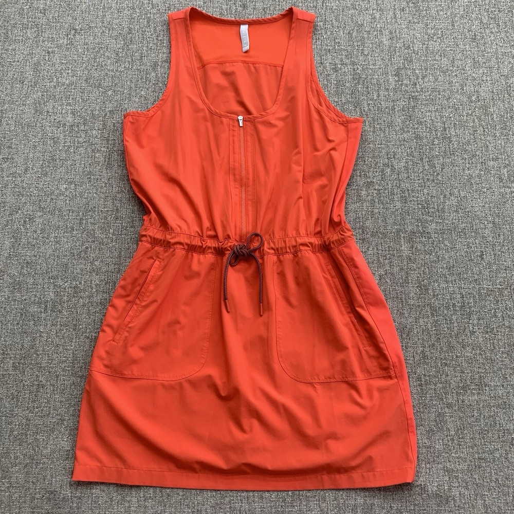 Athleta Womens 16 Expedition Skort Dress Fire Red Romper Athletic Cinch Waist