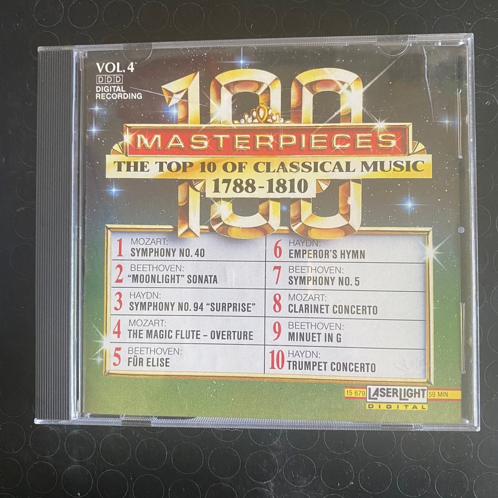 100 Masterpieces Vol. 4 Classical CD 1991 Laserlight Digital Mozart Beethoven