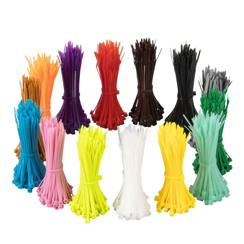 1400-Piece 4-Inch Multicolor Zip Ties Assortment - 14 Vibrant Colors