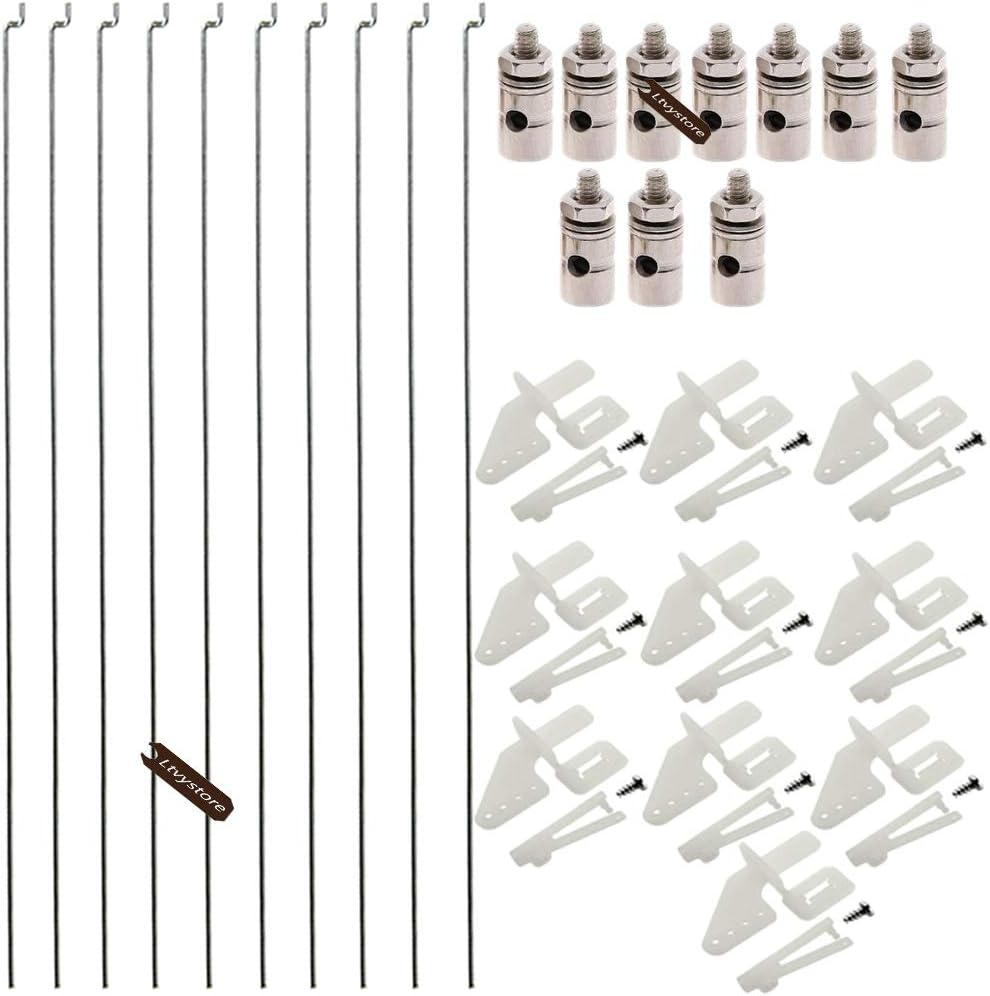 10Pcs 1.3mm Adjustable Pushrod Connectors with Nylon Control Horns for RC Models