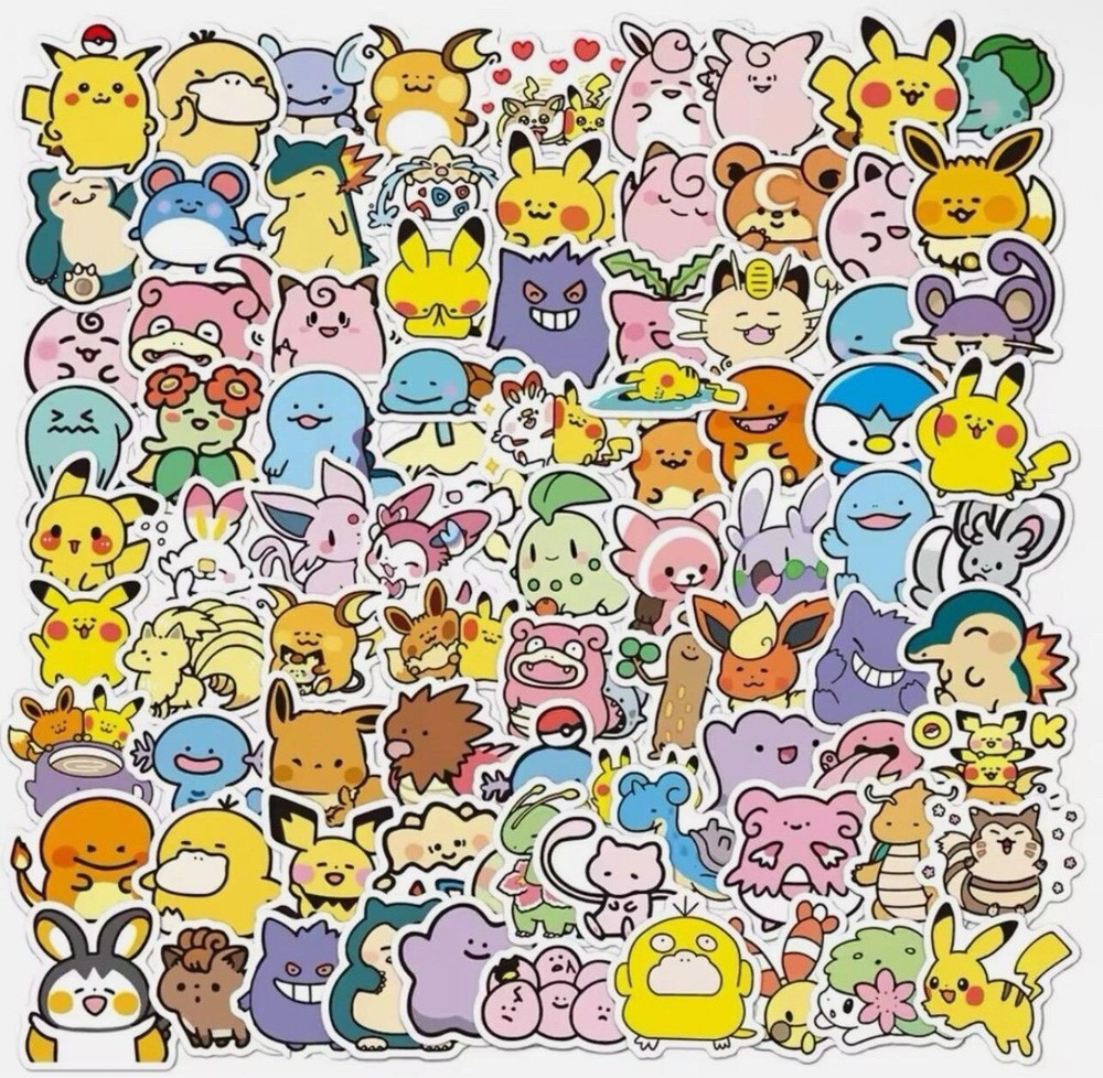 50 Pokemon Stickers Ditto Eyes Set