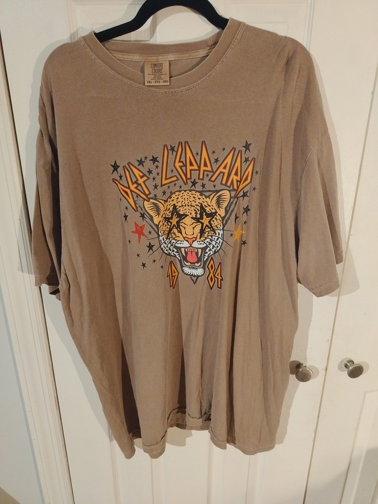 Comfort Colors Def Leppard Men's 2XL Heavyweight Garment T-shirt Short Sleeve