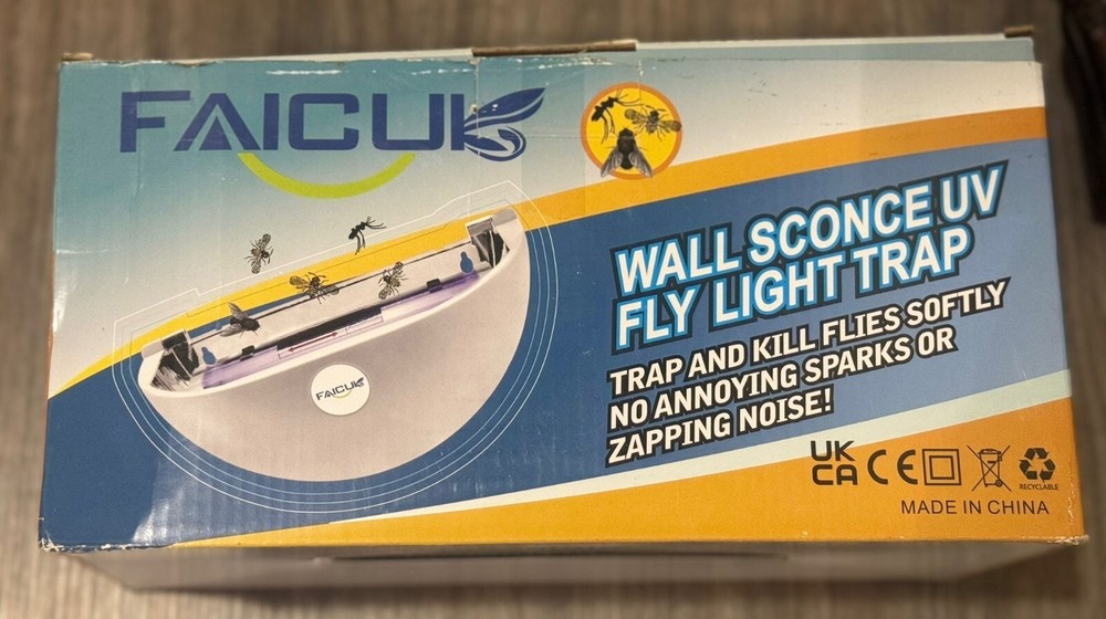 Faicuk Wall Sconce Fly Light Trap for Capturing Flies, Moths, Gnats, Mosquitos