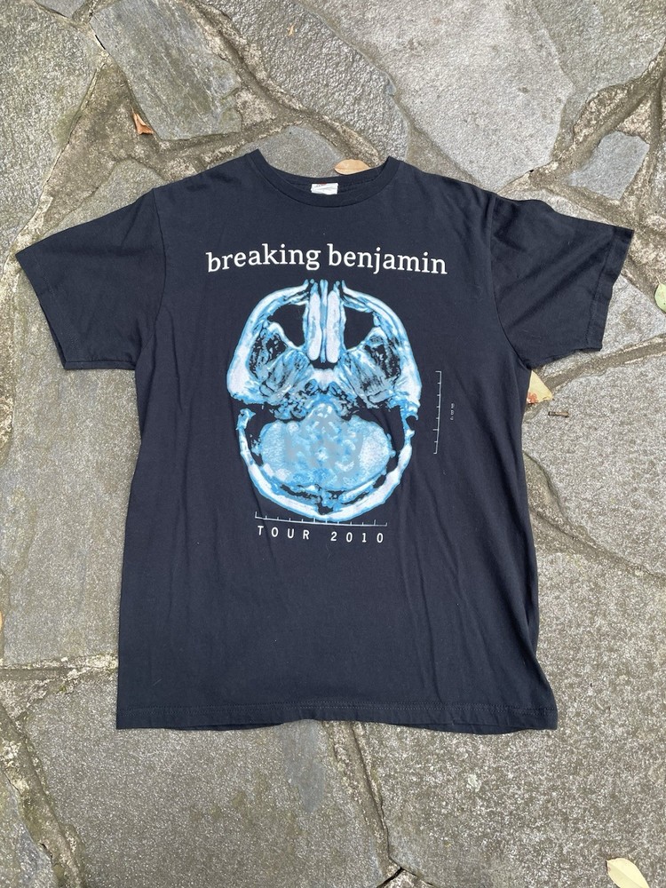 Vintage Y2K Breaking Benjamin 2010 Tour Shirt Dear Agony X-Ray Mens L Punk Rock
