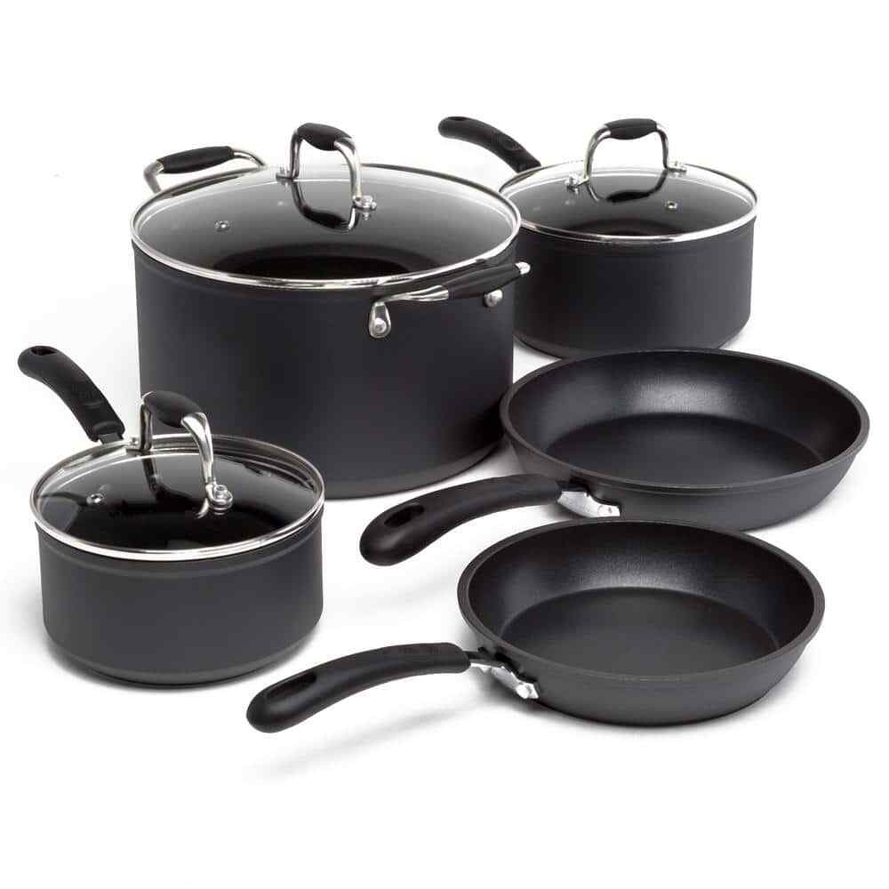 Symphony 8-Piece Aluminum Nonstick Cookware Set in Slate