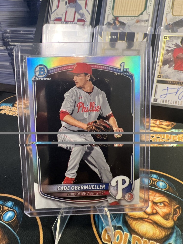 2025 Bowman Chrome Draft Cade Obermueller Refractor BDC-80 Phillies