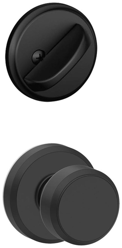 Schlage Bowery Single Cylinder Interior Knob Set in Black F59-BWE-GSN