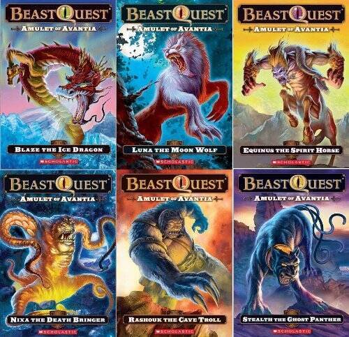 Beast Quest: Amulet of Avantia Box Set: 6 Books Plus Panther Dog Tag - VERY GOOD