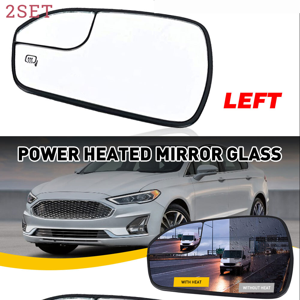 Ford Fusion 13-20 Left Driver Door Heated Mirror Glass - 2-Piece Set
