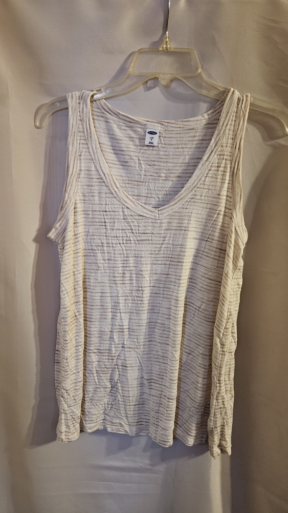 Womens Old Navy Luxe Size Small White Striped Tank Top