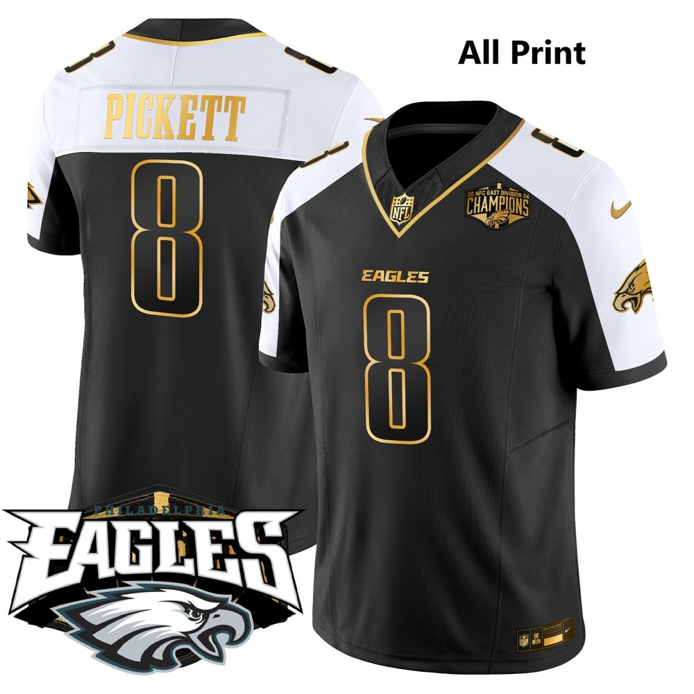 Eagles 2024xNFCxEastxDivision #8 KennyPickett Football Jersey-All Print