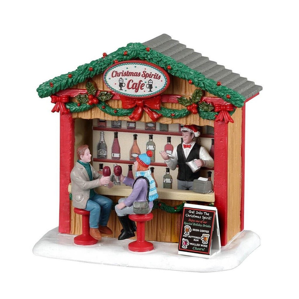 Lemax CHRISTMAS SPIRITS CAFE #23605 NRFB 2022 Caddington Village Table Accent *-image