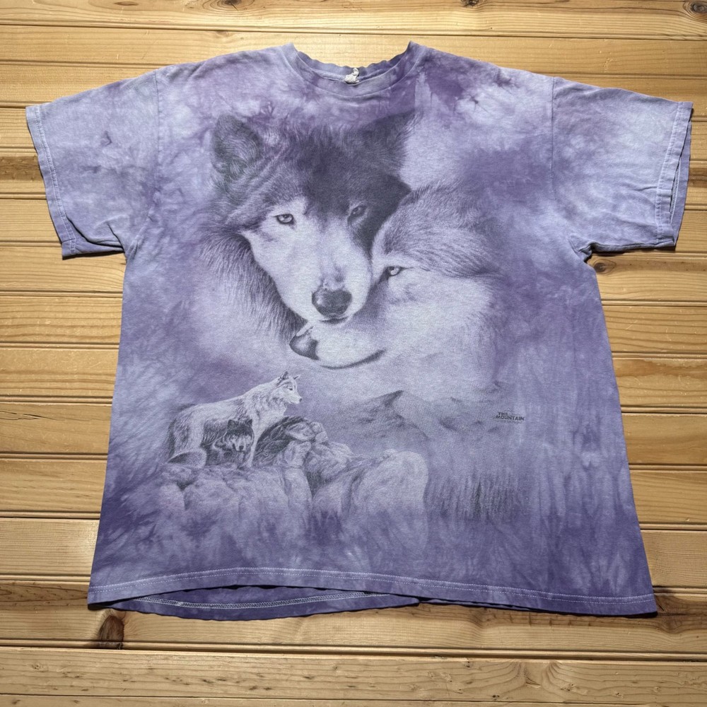 Wolves Pack Wildlife Animals Mountain Nature All Over Print Tie Dye Shirt Large