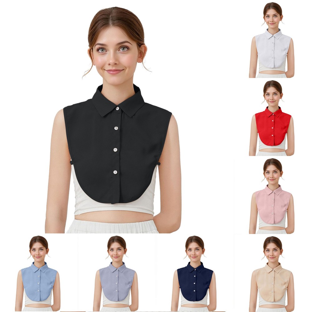 Womens Detachable Collar Blouse Turn Down Collar Faux False Collar Half Shirts