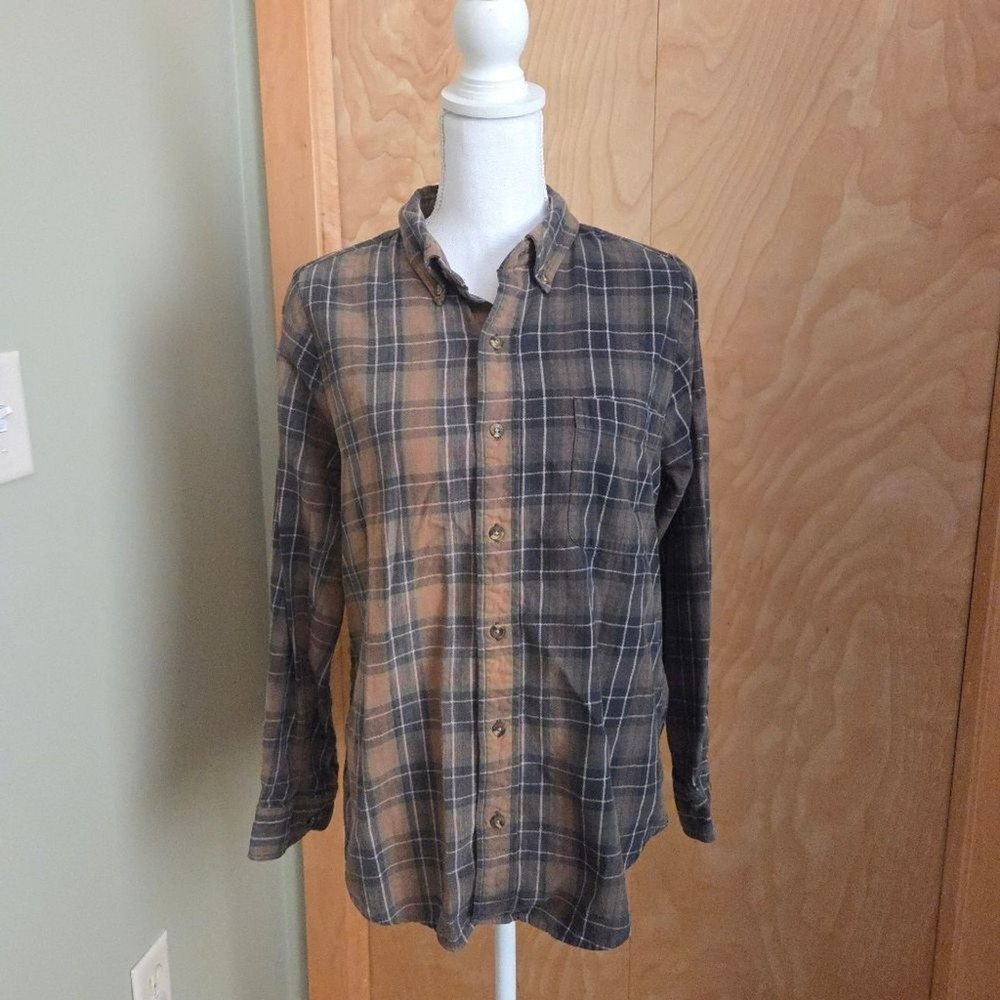 Urban Outfitters Urban Renewal Green Plaid Bleached Button Down Shirt