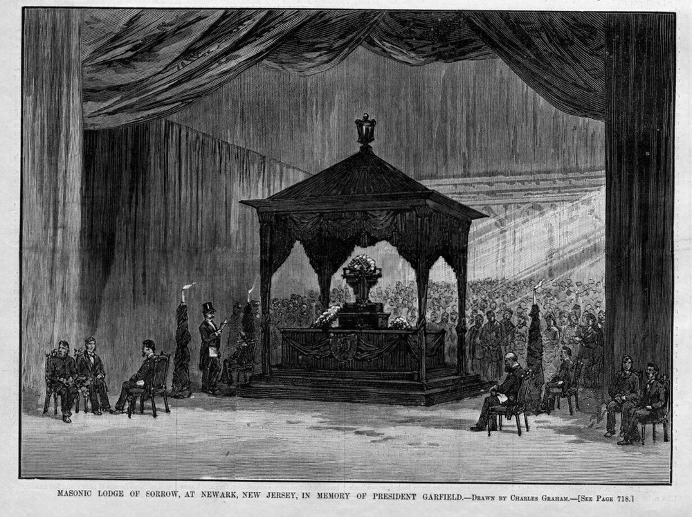 Masonic Lodge of Sorrow Newark NJ President Garfield History Catafalque