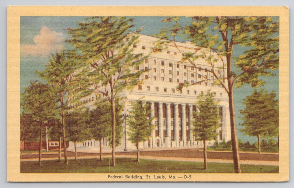Federal Building St. Louis MO Postcard Dexter Press Colorcraft Linen Vintage