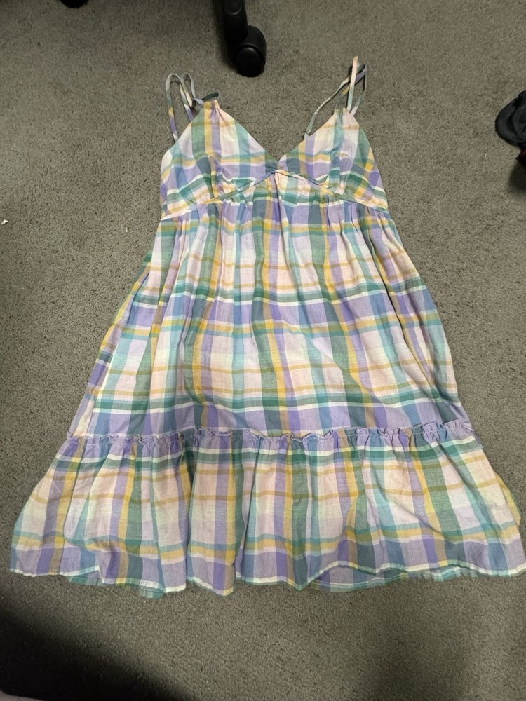 Wild Fable Purple Plaid Babydoll Dress Size M