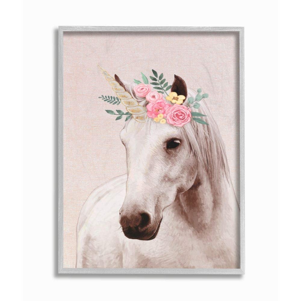 Unicorn Portrait Pink Fantasy Animal Painting, Designed by Ziwei Li Wall Art,...