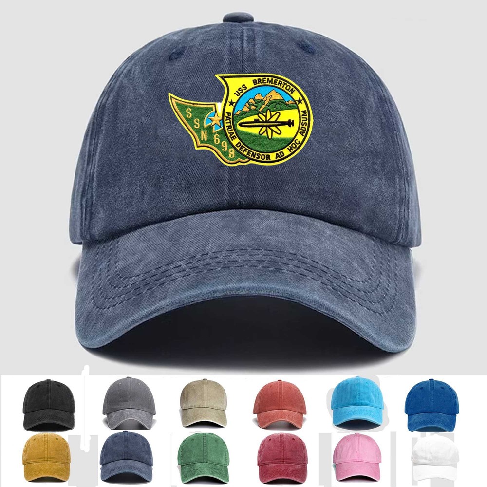 Custom Personalization Embroidered Hat SSN-698 USS Bremerton, Veteran Cap, Gift