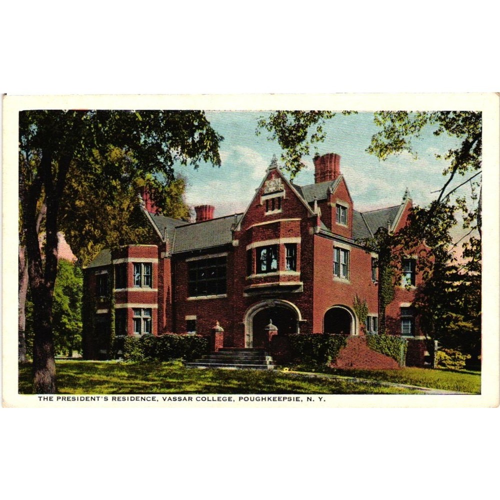 Vintage Postcard President's Residence Vassar College Poughkeepsie New York