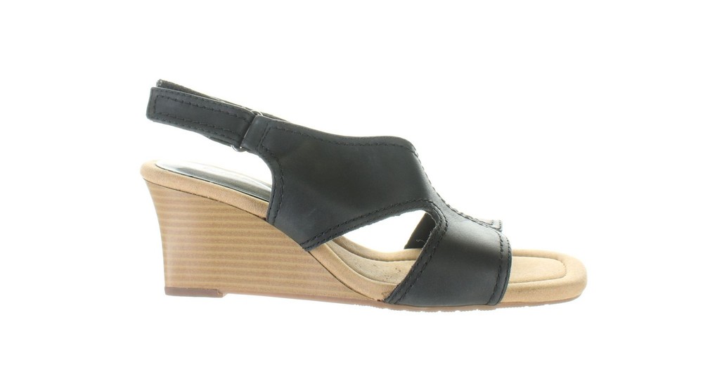 Clarks Womens Kyarra Aster Black Slingback Shoes Size 6.5 7817440