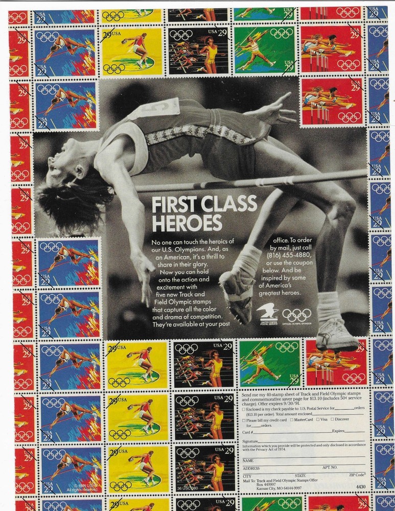 U.s. Olympians   Postal Service  Original Print Ad