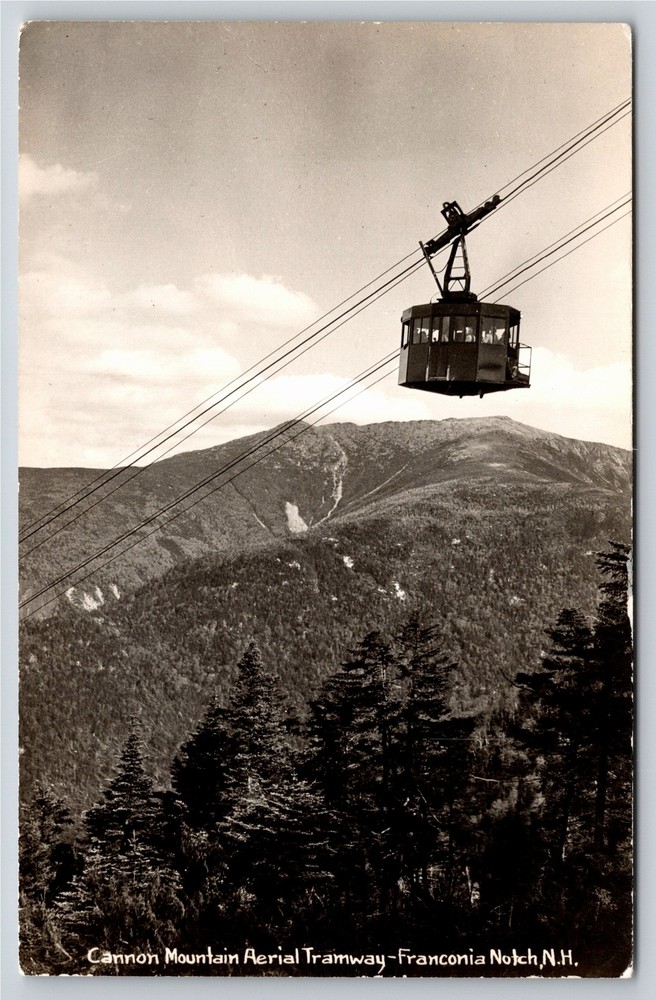 RPPC~Cannon Mountain Aerial Tramway Franconia Notch NH~Real Photo Postcard