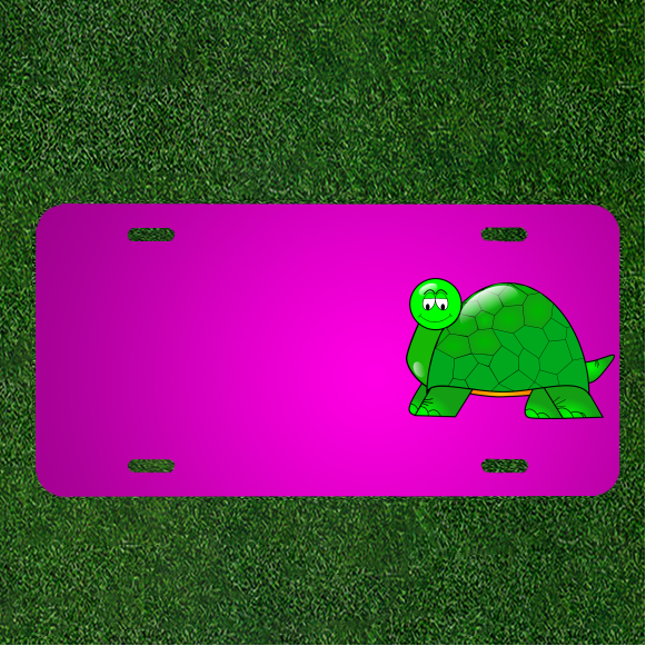 Custom Car License Plate with Personalized Turtle Reptile Design Add Names