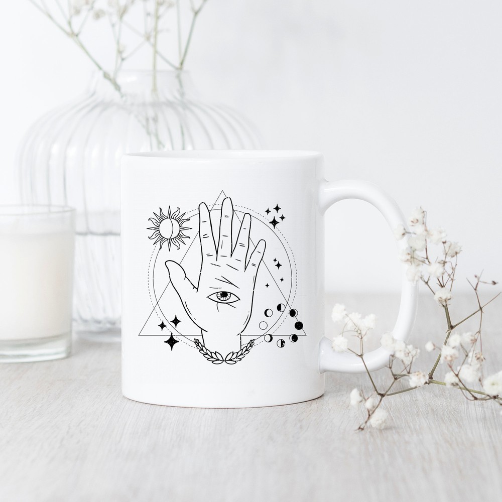 Mystical Magic Mug with Spiritual Symbols Perfect Psychic Gift