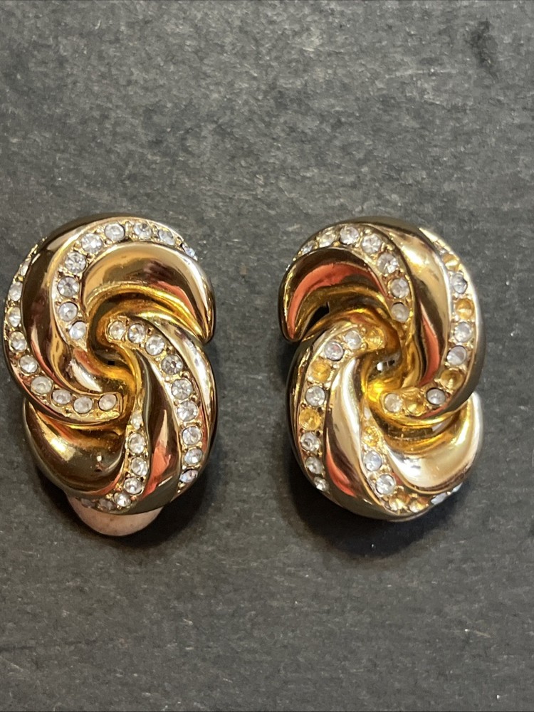 Vtg Christian Dior Clip-On Earrings