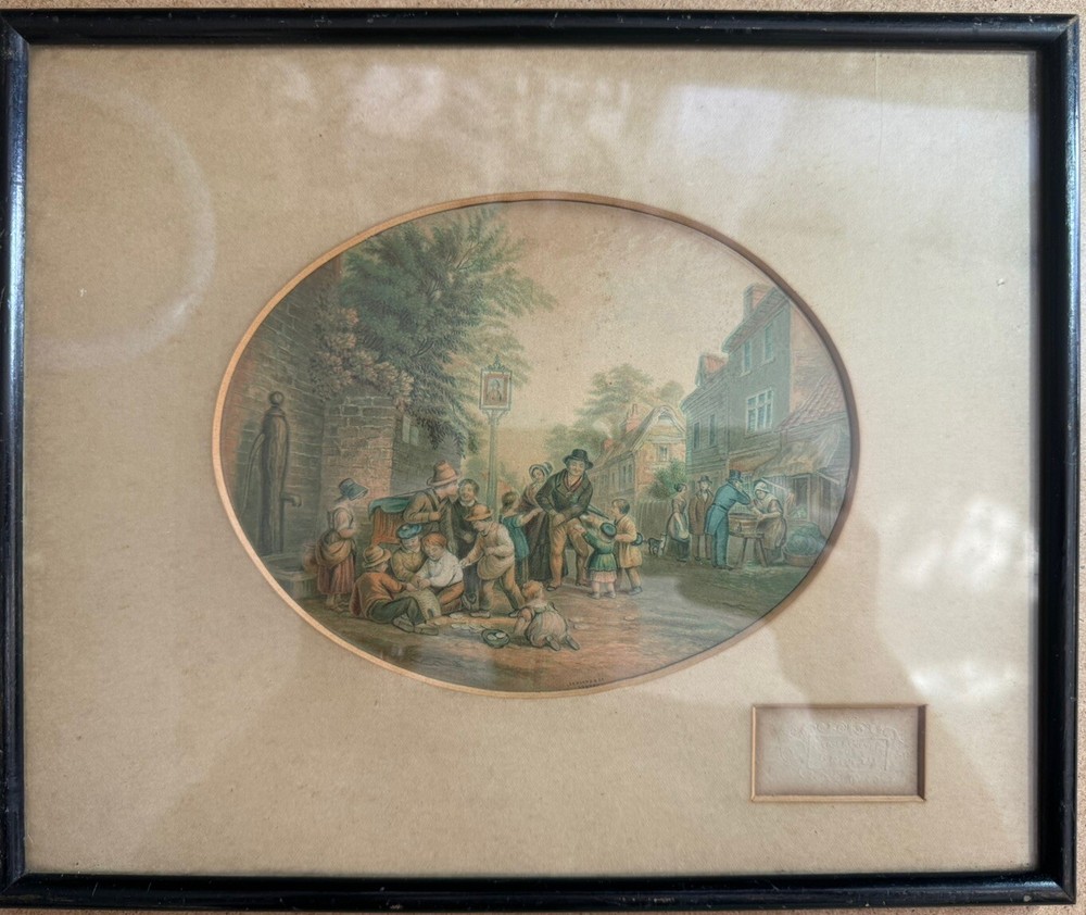 Antique Le Blond & Co. Print “Please Remember the Grotto” Framed 19th Century C