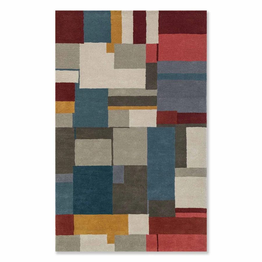 New Modern Hand Tufted Nz Wool Rug Color Multicolor Handmade Design Carpet Rug
