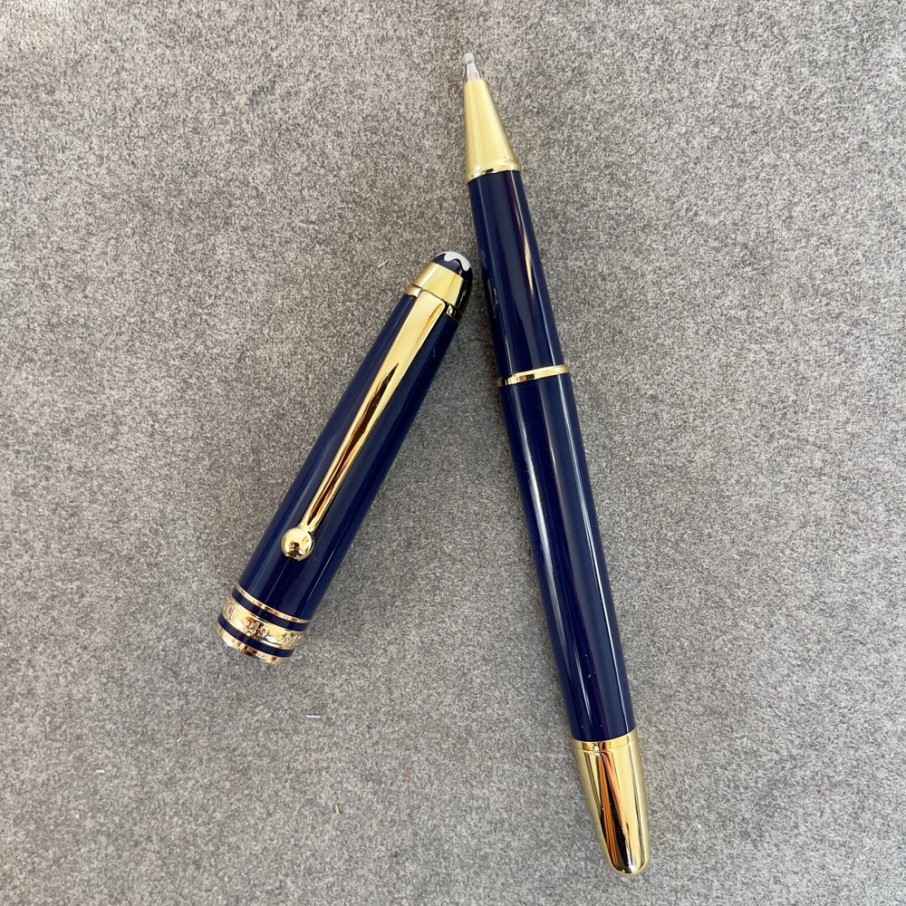 Deluxe Centenary Resin Series Deep Blue - Gold Color 0.7mm Rollerball Pen No Box