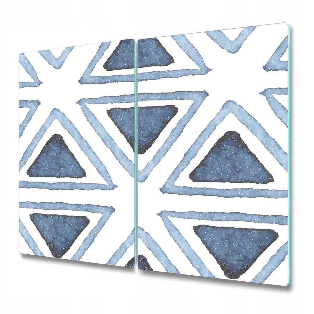 Glass Surface Protector Worktop Saver Watercolour Triangles Blue 2x30x52